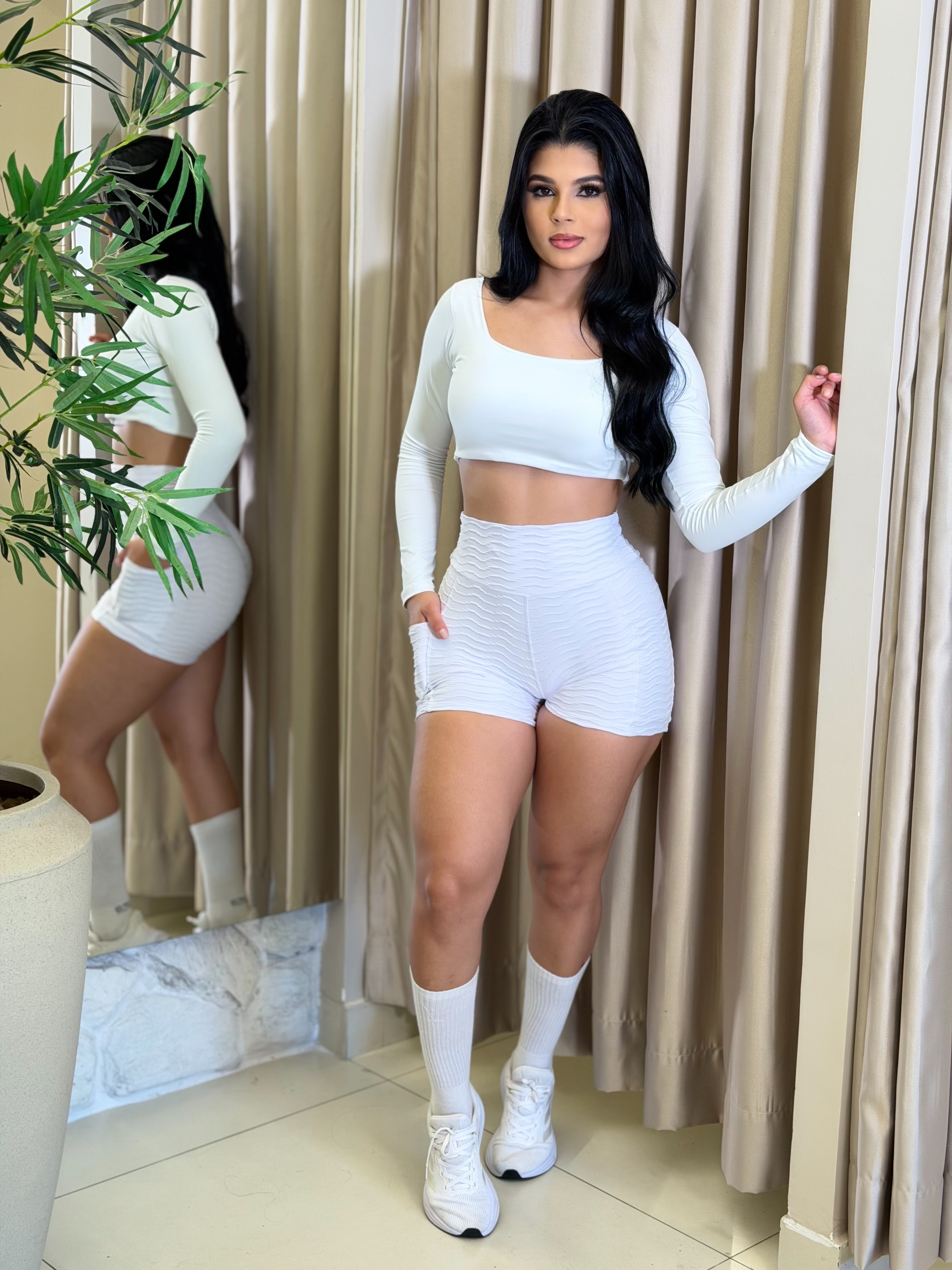 Short Brocado - Branco